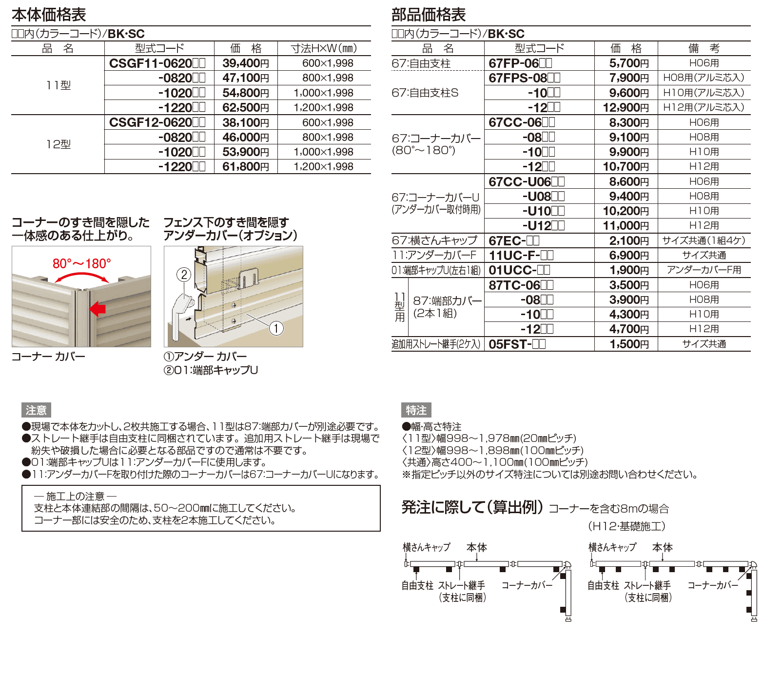 四国化成 クレディフェンスSG 11型 本体 CSGF11-0820 H800×W1998mm