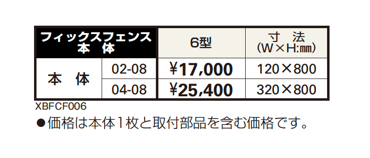 シャローネ シリーズ トラディシオン フィックスフェンス6型【2023年版】_価格_1