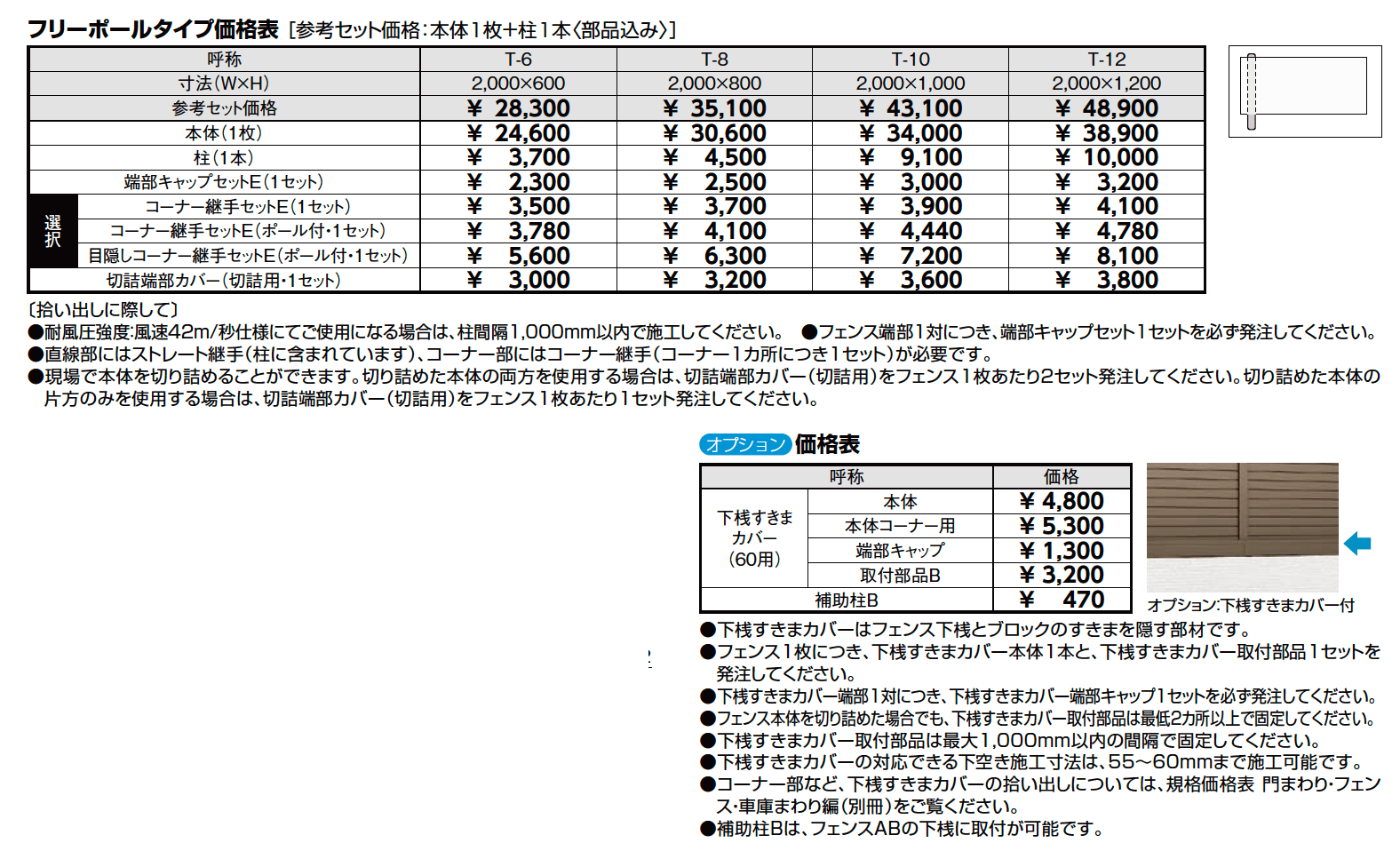 フェンスAB YM2型(横目隠し②)【2023年版】_価格_1