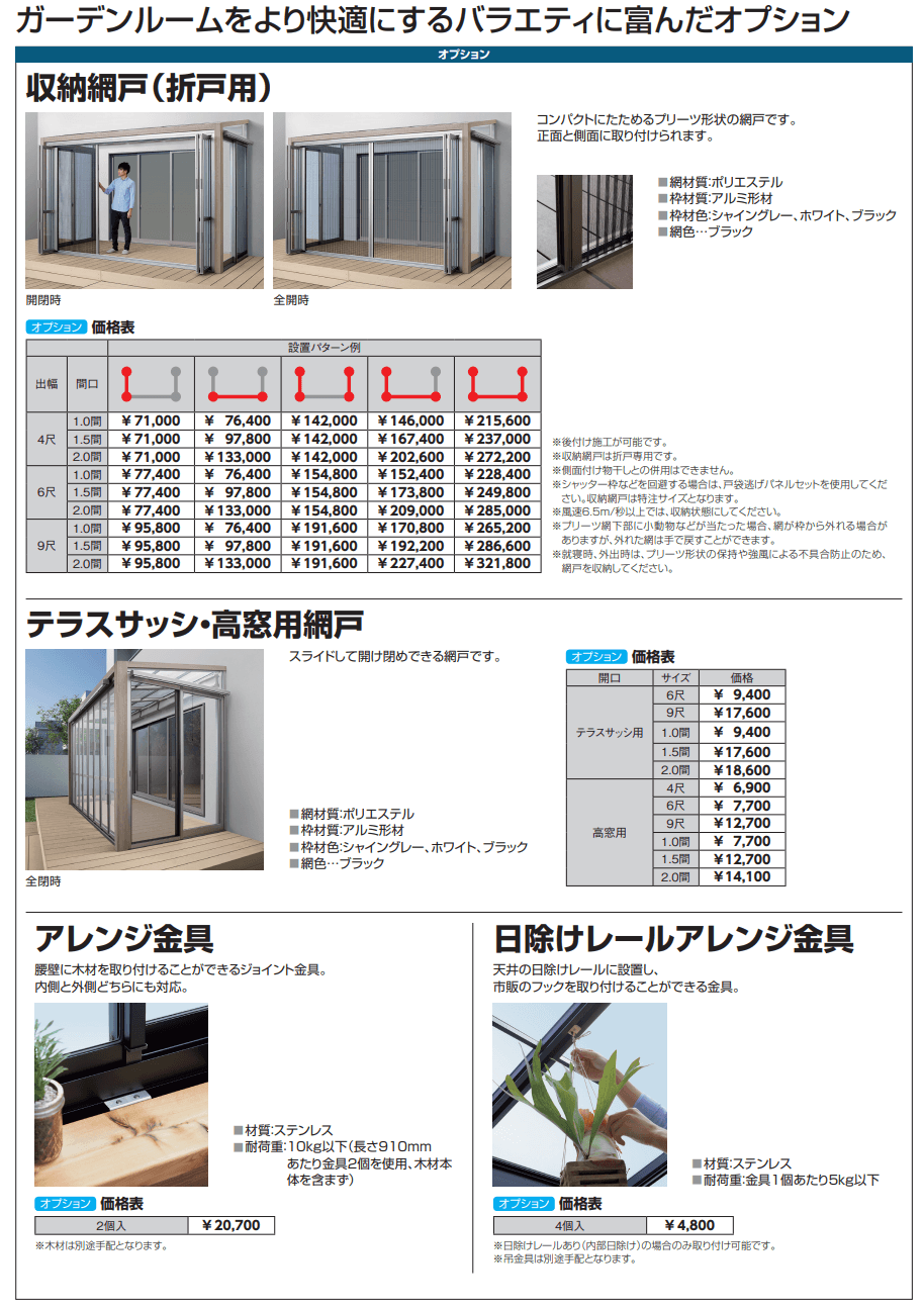 LIXIL ガーデンルームGF オプション（2023年版）3