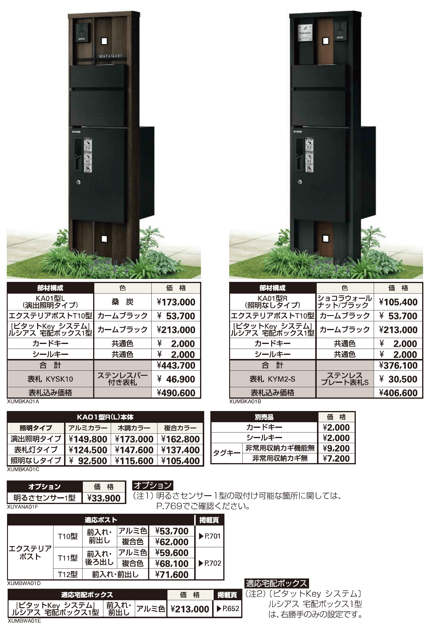 〔ピタットKey システム〕ルシアス 宅配ボックス1型取付用ルシアス ポストユニット KA01型【2023年版】_価格_1