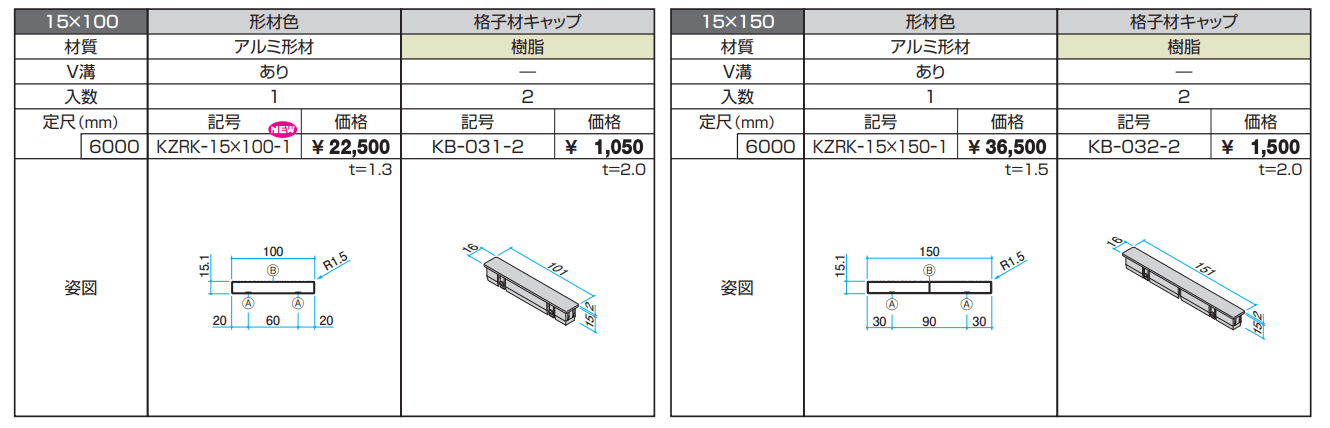 ローレット格子材 【2022年版】_価格_1