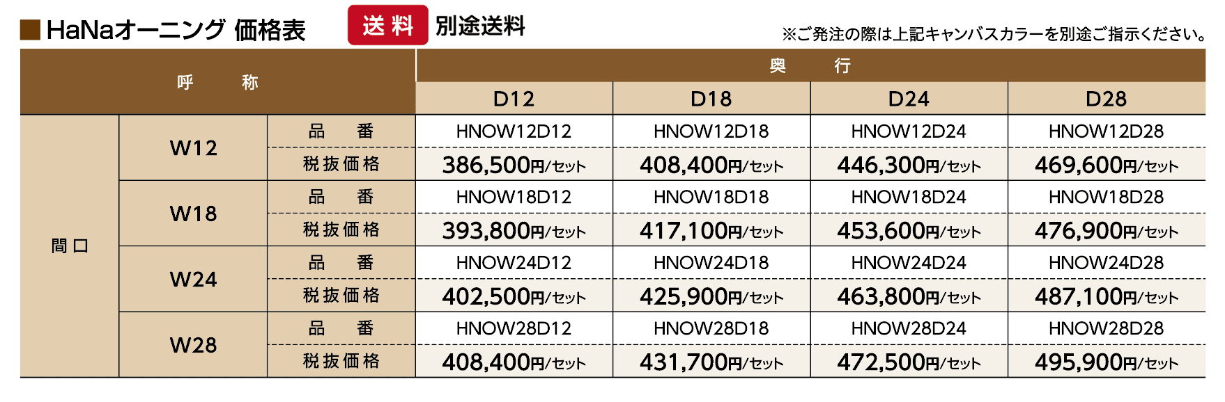 HaNaオーニング【2023年版】_価格_1