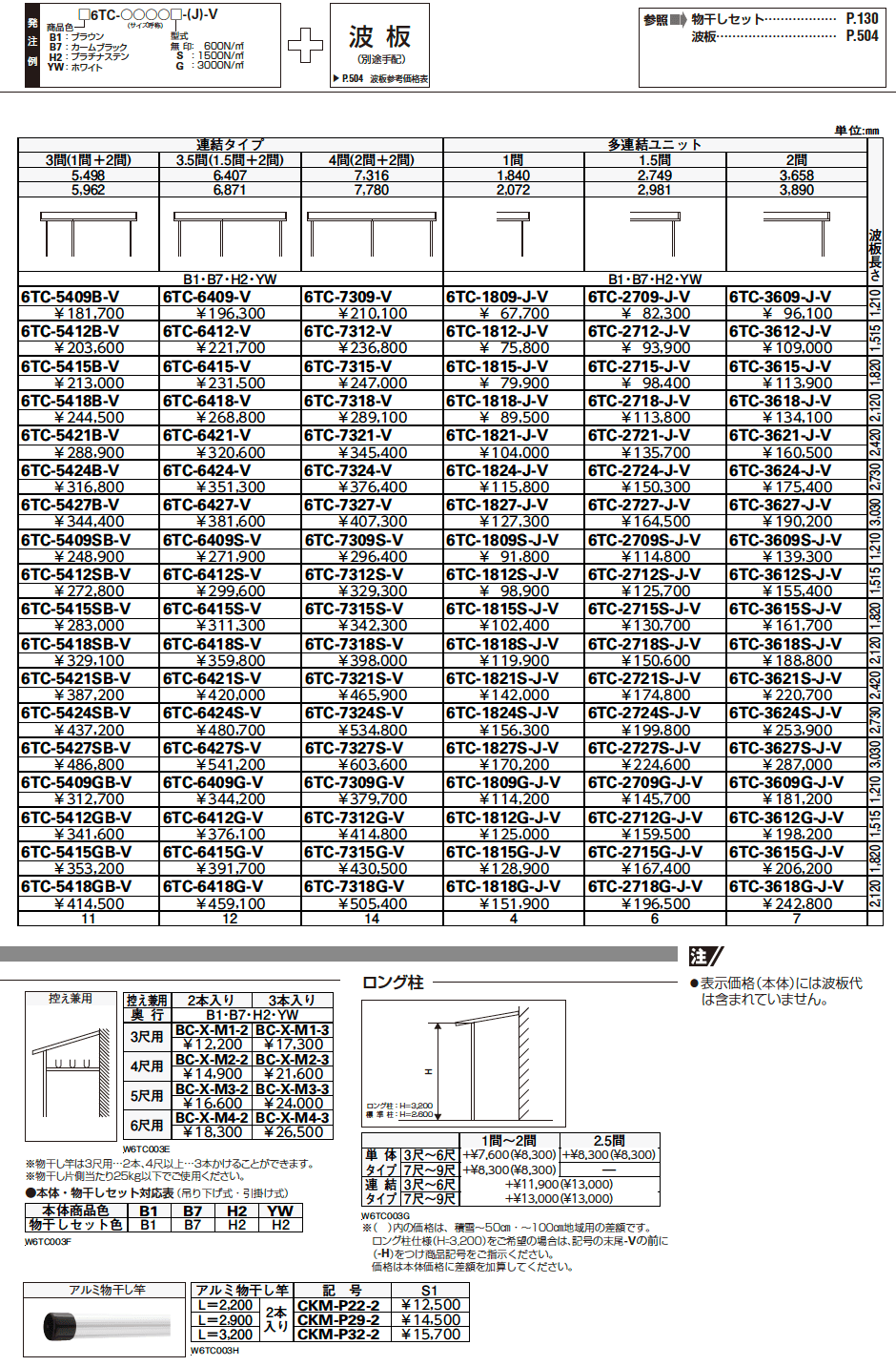 波板テラス屋根　6TC型【2023年版】_価格_6