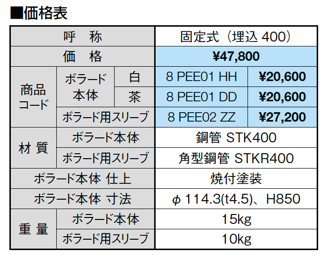 衝突防止ポール B114型 ボラード【2023年版】_価格_1