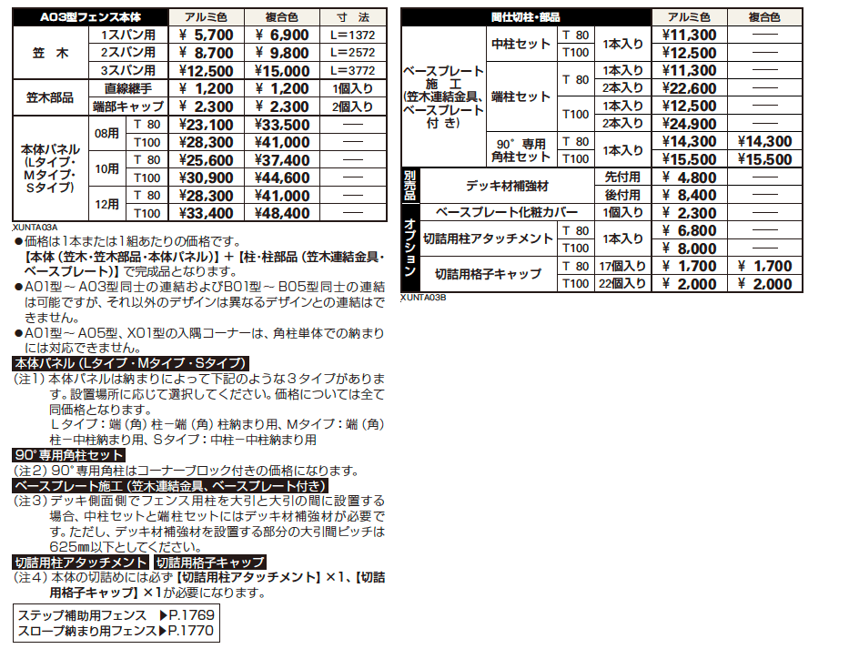 ルシアス デッキフェンスA03型【2023年版】_価格_1