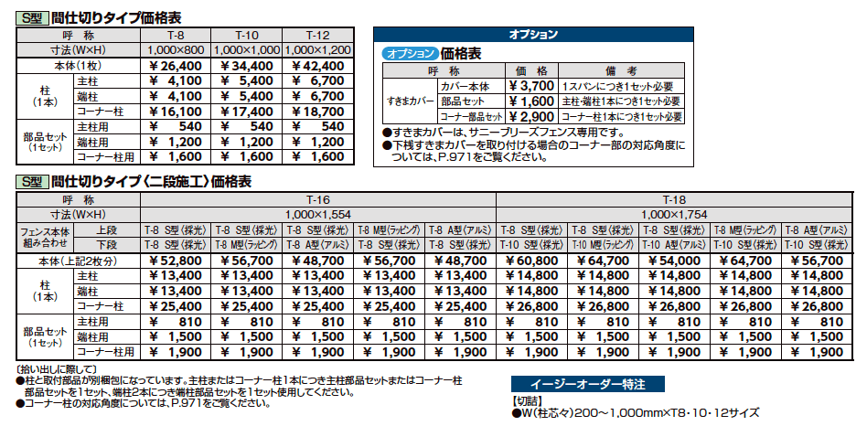 サニーブリーズフェンス S型<採光タイプ>【2023年版】_価格_2