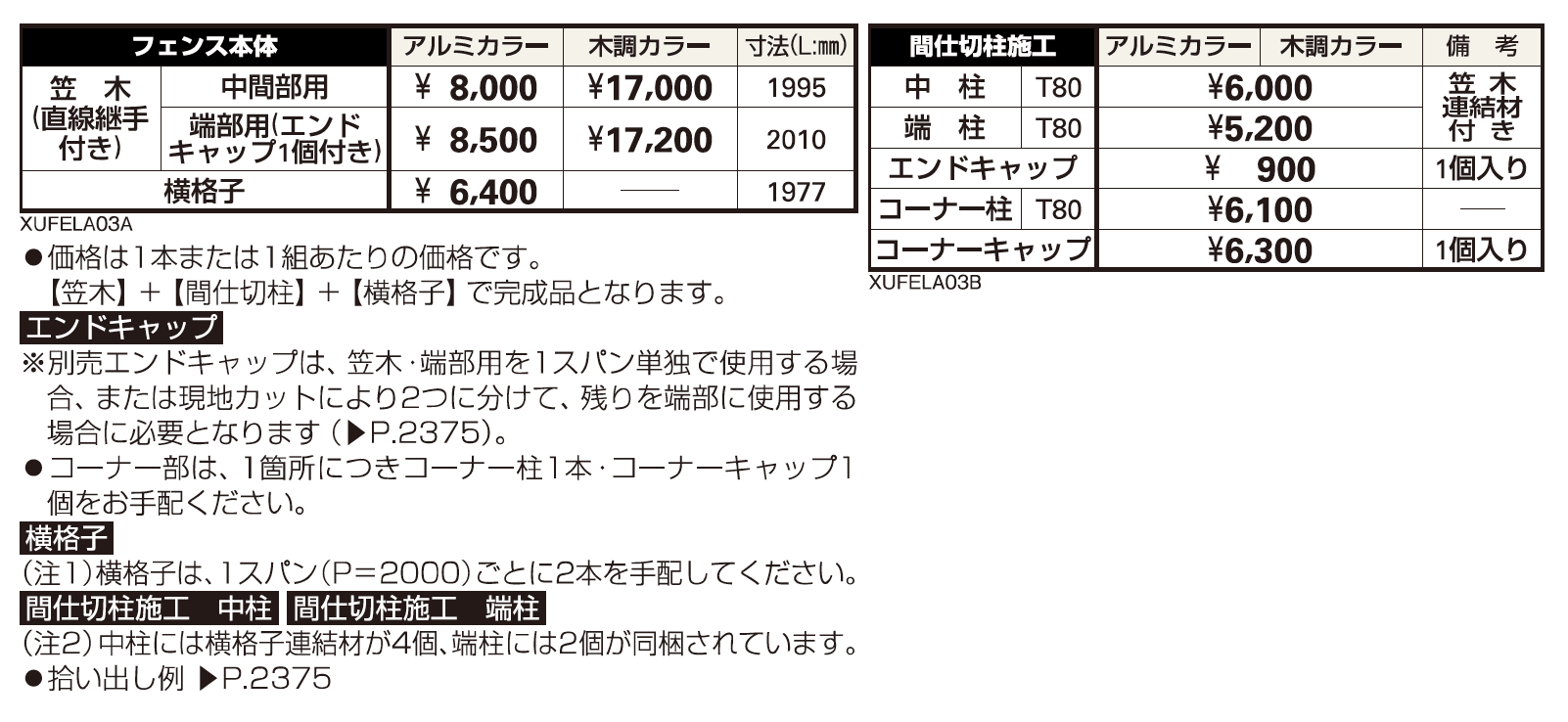 ルシアス フェンスLite A03型　横格子2本【2023年版】_価格_2