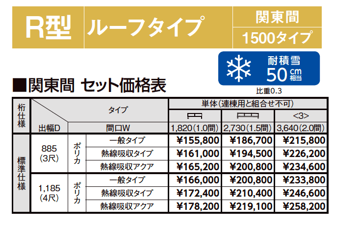 スピーネ R型 ルーフタイプ 関東間【2023年版】_価格_2