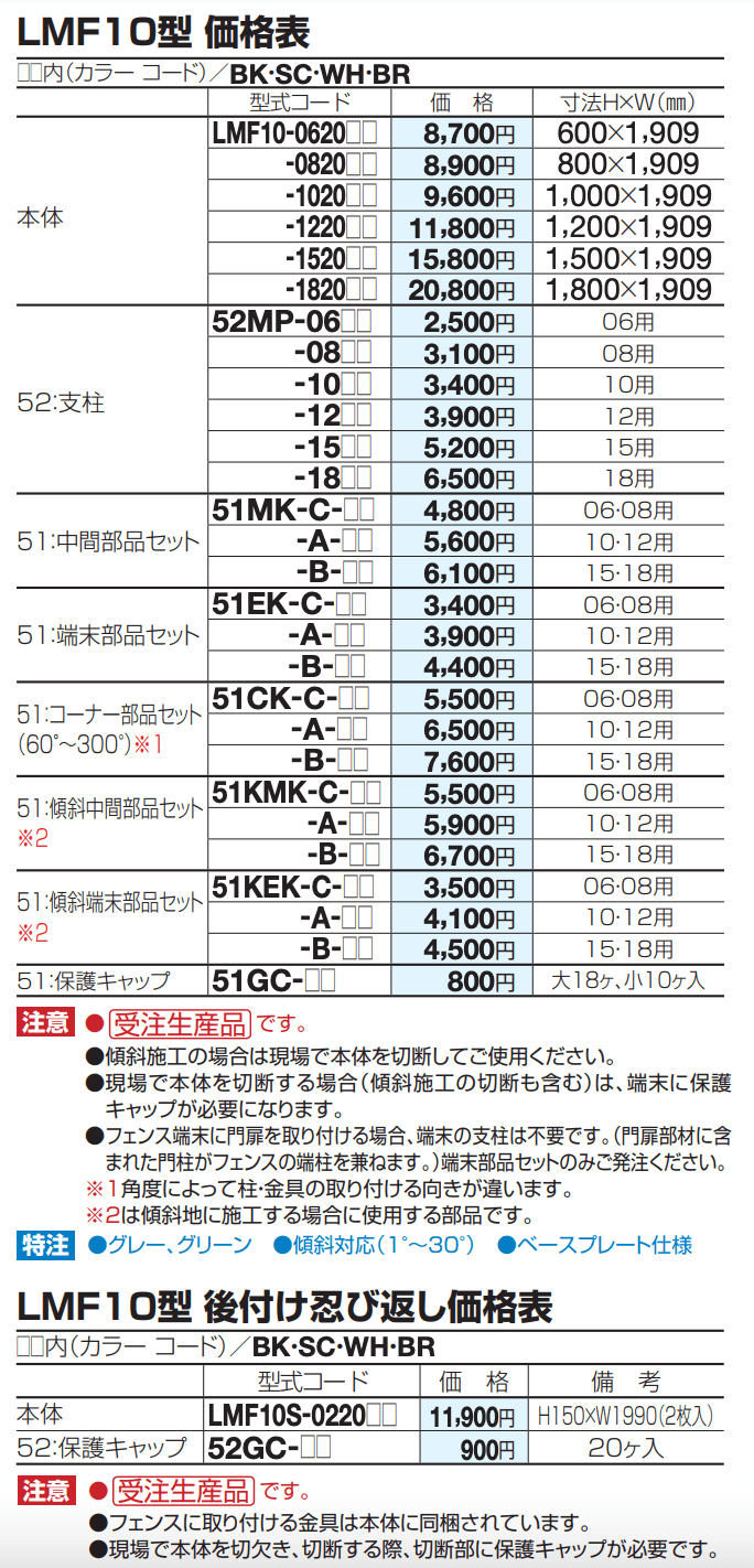 スチールメッシュフェンス LMF10型【2023年版】_価格_3