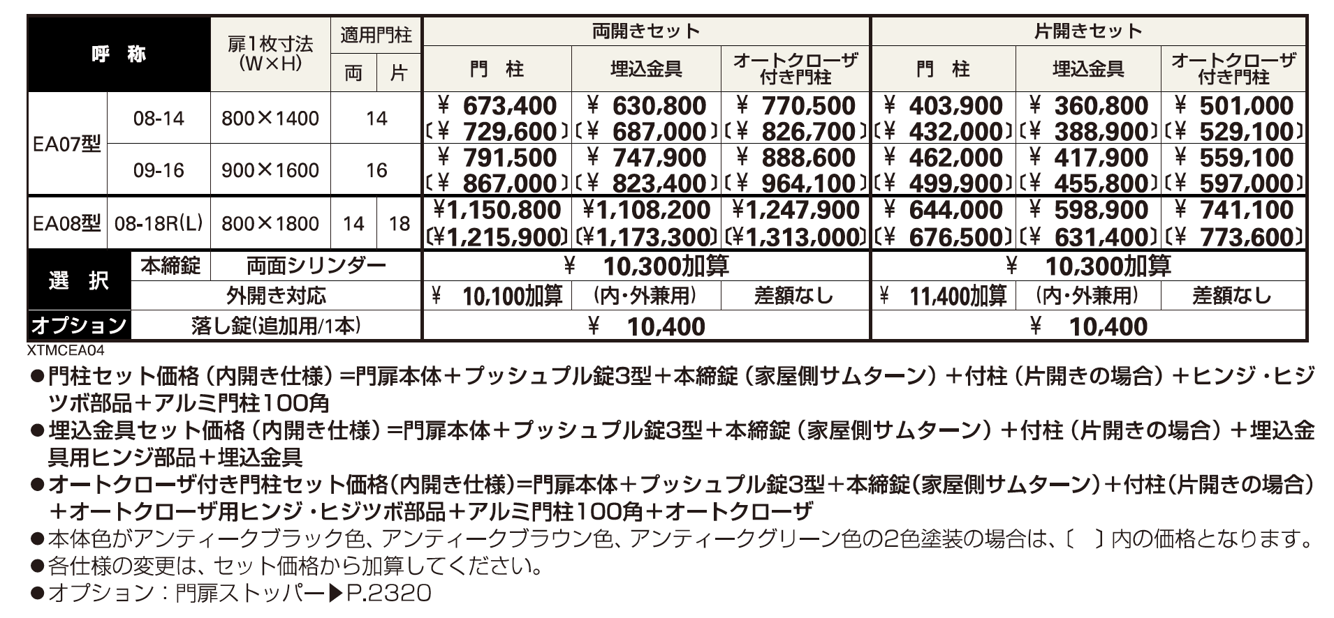 シャローネ 門扉EA07型【2023年版】_価格_1