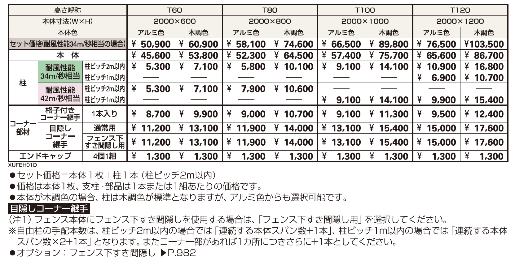 ルシアス フェンスH01型 たて板格子【2023年版】_価格_1