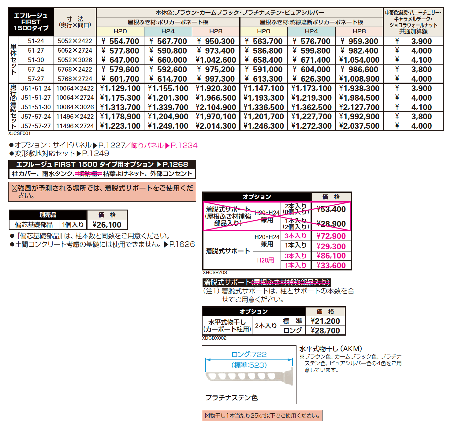 YKK AP | エフルージュ FIRST 1500タイプ 単体セット/奥行⑵ 連結