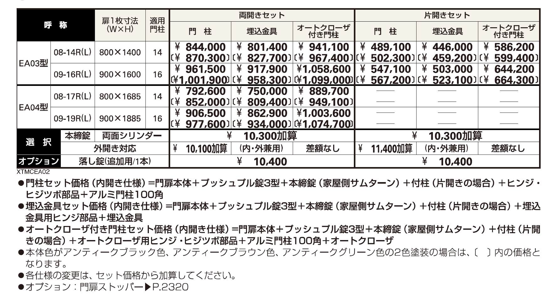 シャローネ 門扉EA03型【2023年版】_価格_1