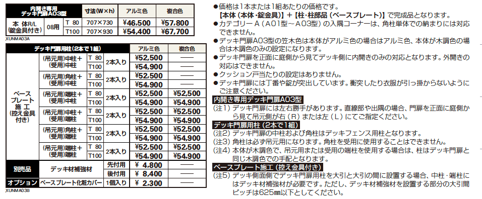 ルシアス デッキ門扉A03型【2023年版】_価格_1