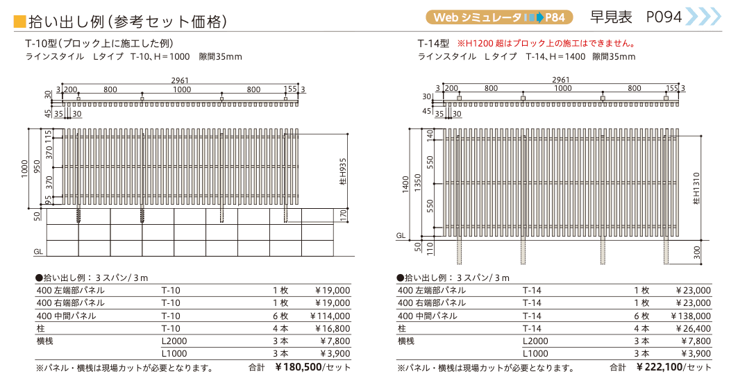 ラインスタイル Lタイプ (隙間35mm)【2023年版】_価格_2