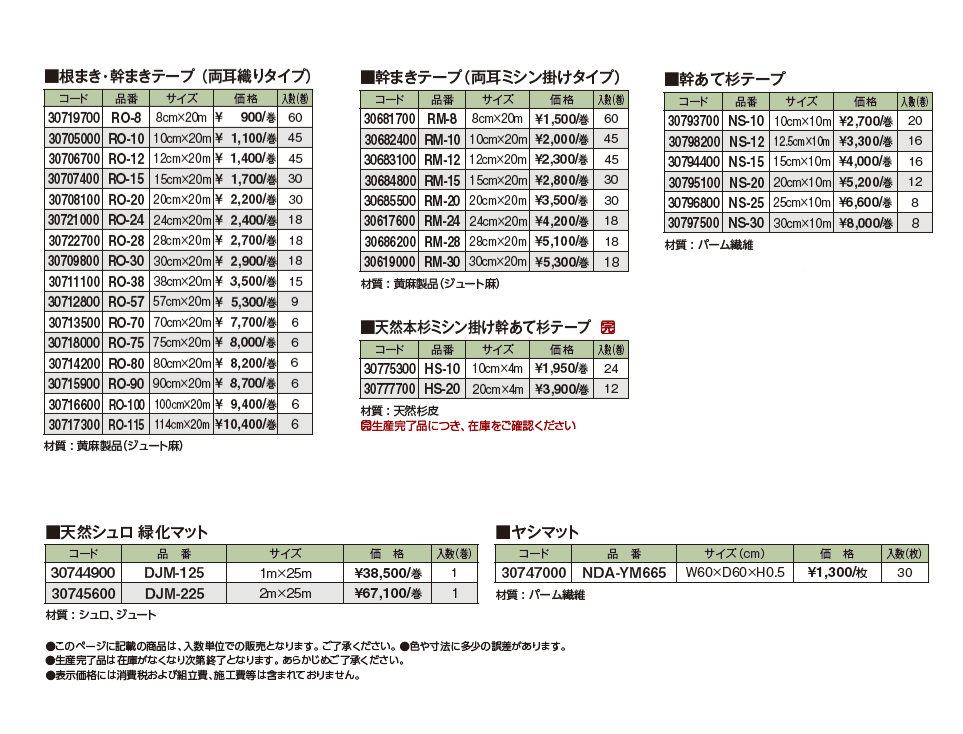 緑化樹用テープ/緑化マット/ヤシマット_価格_1