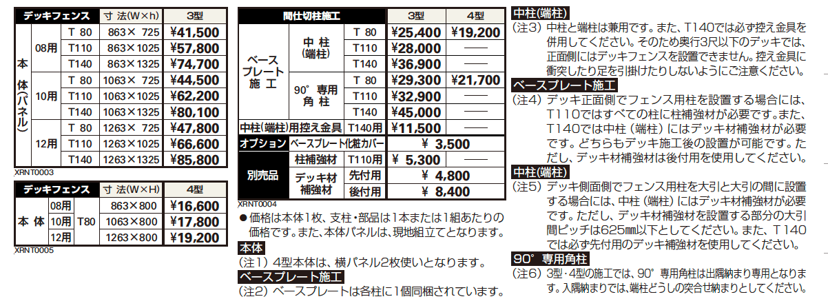 リウッドデッキフェンス 4型【2023年版】_価格_1