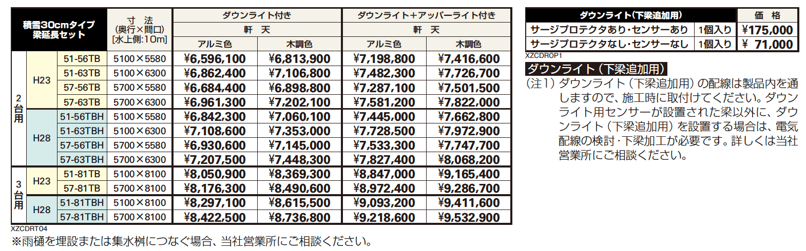 エクスティアラ ルーフ 積雪30㎝タイプ 基本セット（3台用）／梁延長セット【2023年版】_価格_2