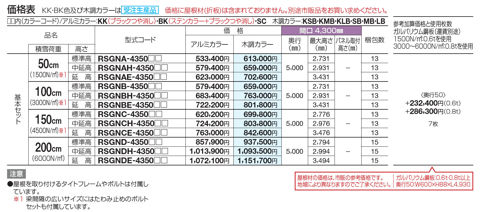 レジストポートSG 間口43サイズ(車1台+自転車等)【2023年版】_価格_1