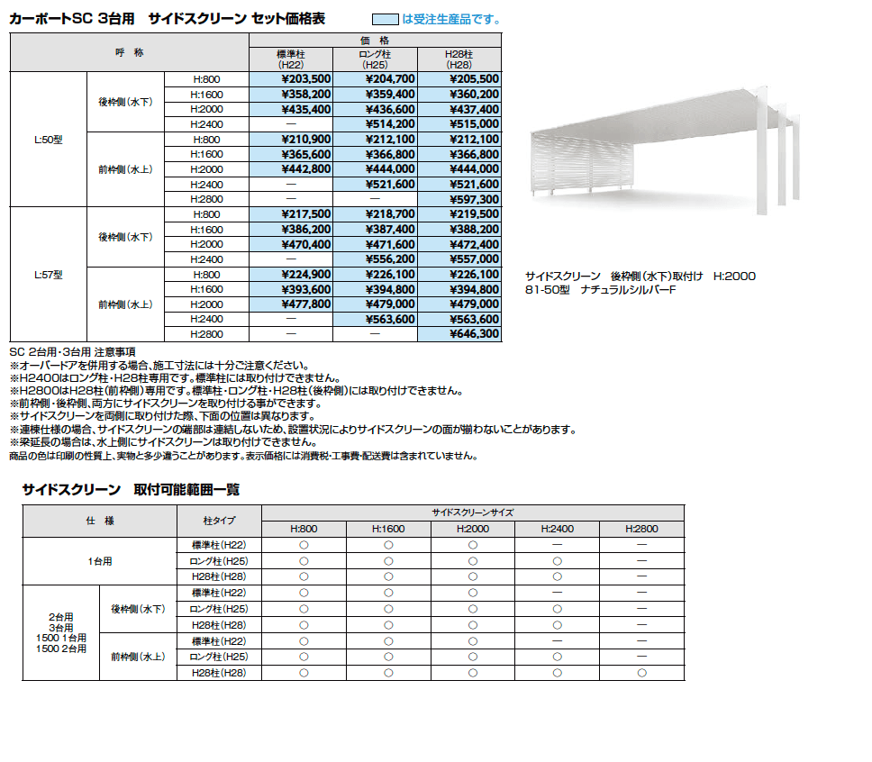 LIXIL カーポートSC サイドスクリーン-3(2023年版)3