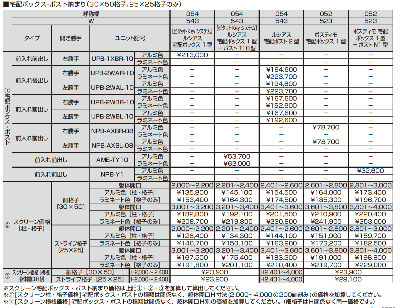 ルシアス スクリーン 【宅配ボックス・ポスト納まり】【2023年版】_価格_1