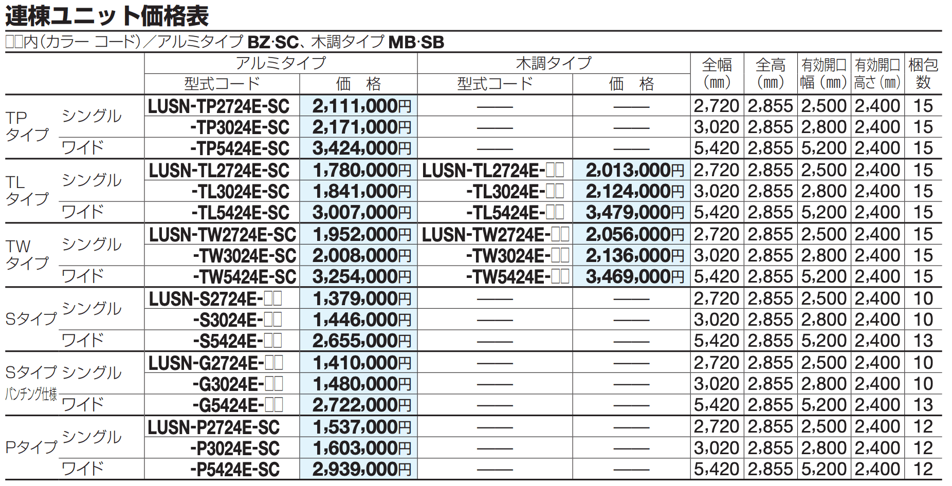 USファサードユニットシャッター(Sタイプ,単独仕様)【2023年版】_価格_2