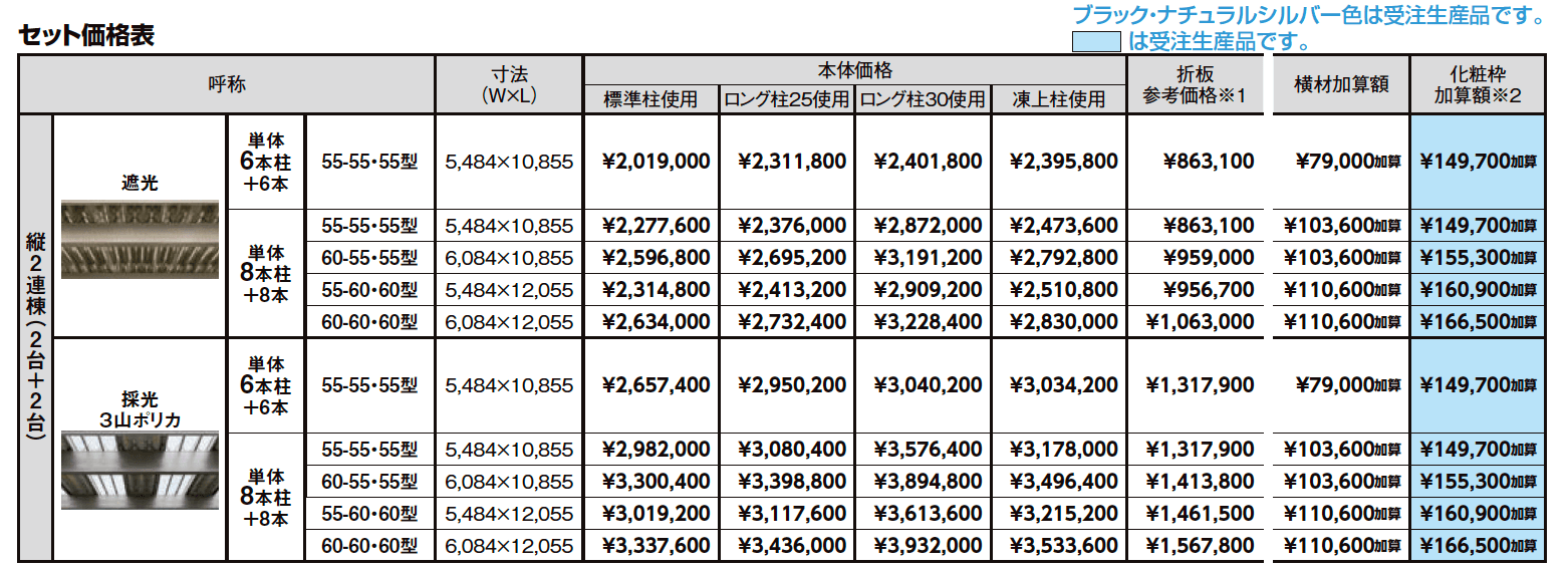 カーポートST 6000タイプ 4台用 縦2連棟【2023年版】_価格_1