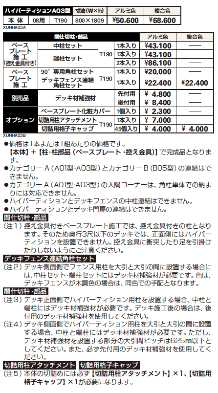 ルシアス ハイパーティションA03型【2023年版】_価格_1