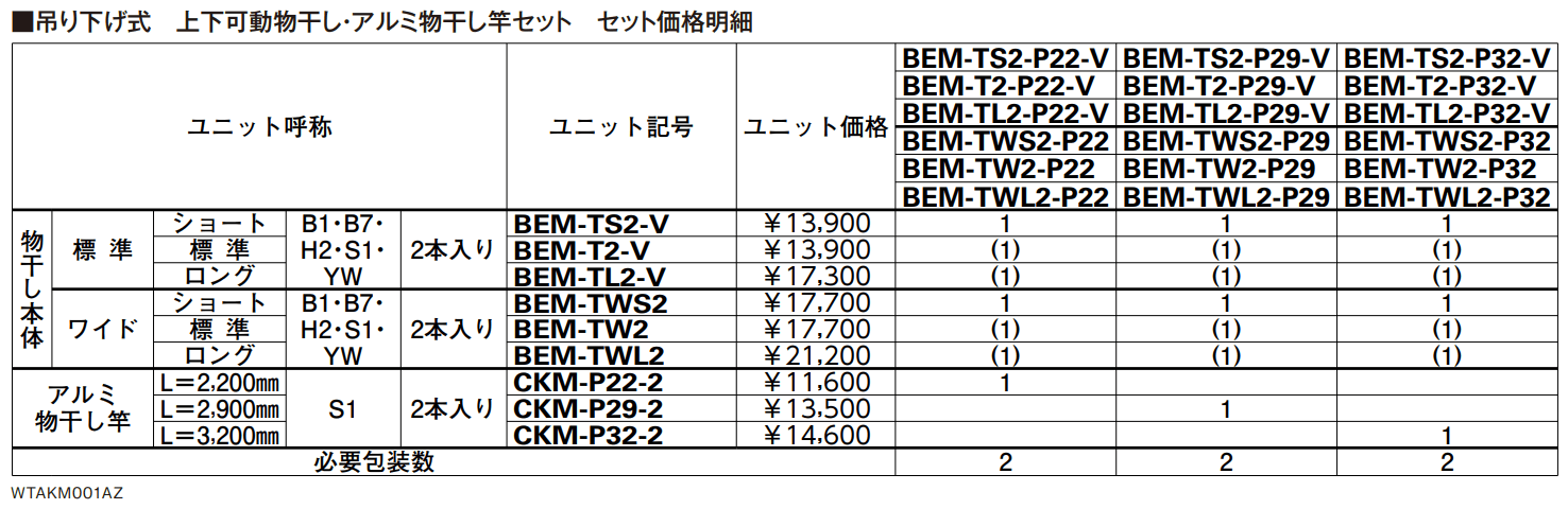 テラス屋根・バルコニー屋根用　吊り下げ式　固定物干し【2023年版】_価格_2
