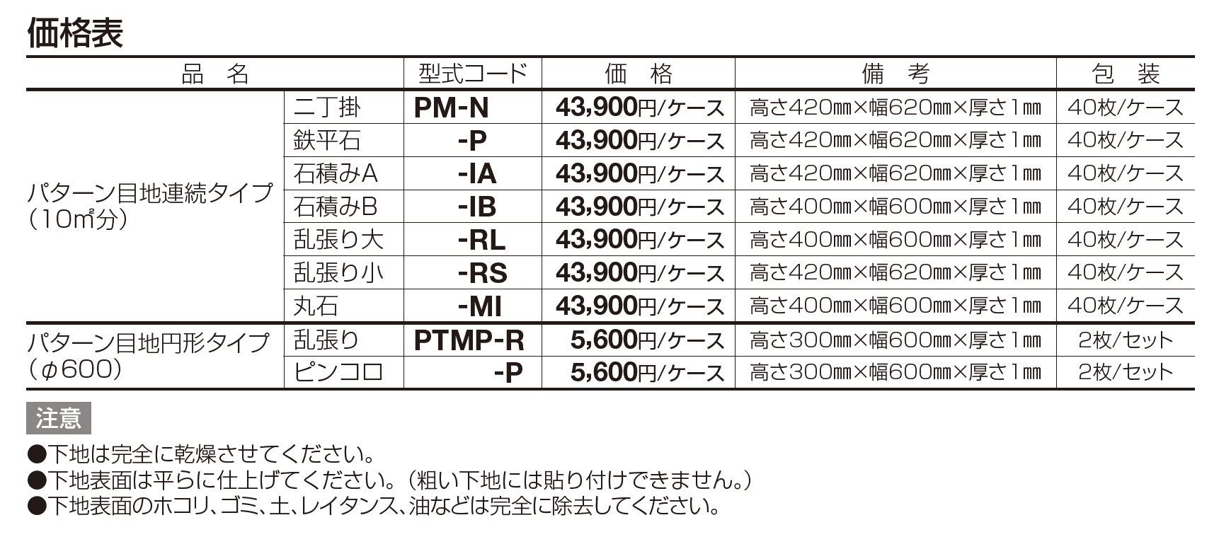 パターン目地 円形タイプ【2023年版】_価格_1