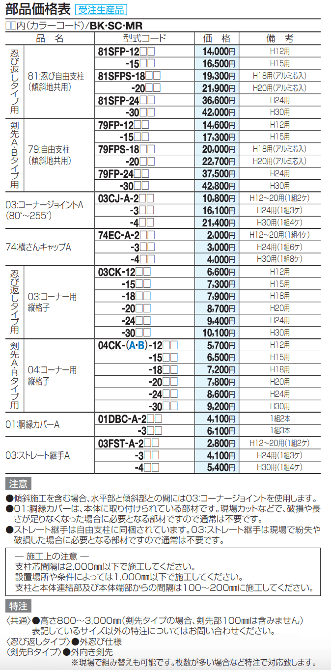GTF1型(忍び返しタイプ)【2023年版】_価格_3
