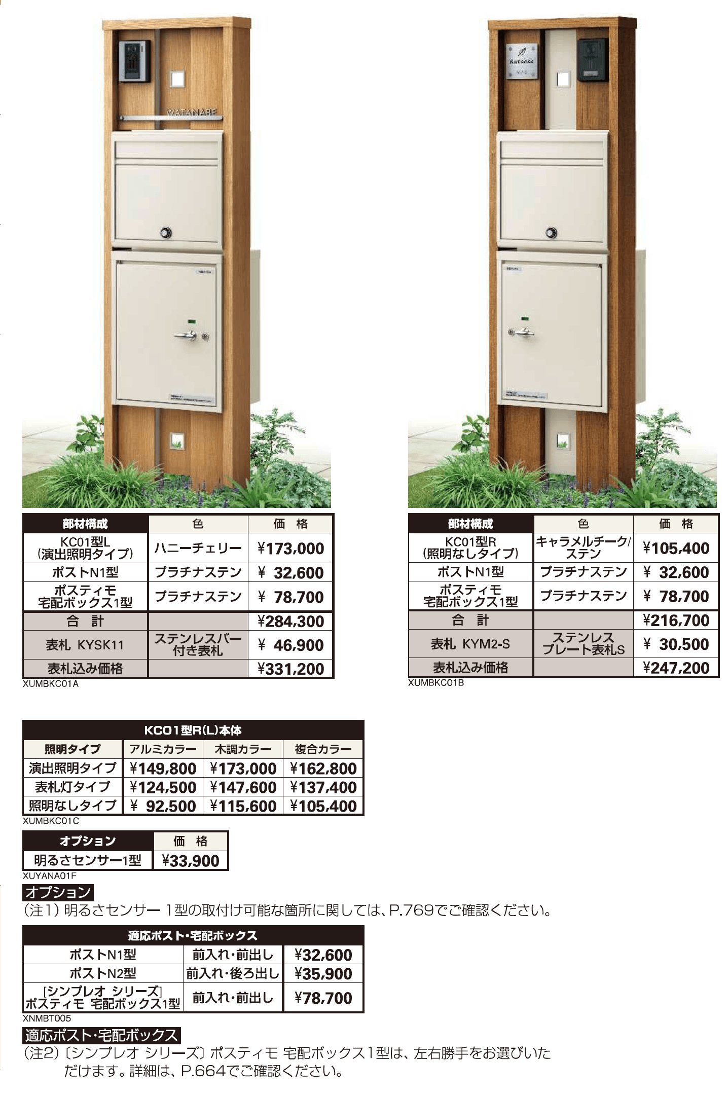 ポスティモ 宅配ボックス1型取付用ルシアス ポストユニット KC01型【2023年版】_価格_1