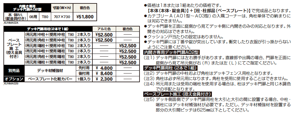 ルシアス デッキ門扉A02型【2023年版】_価格_1