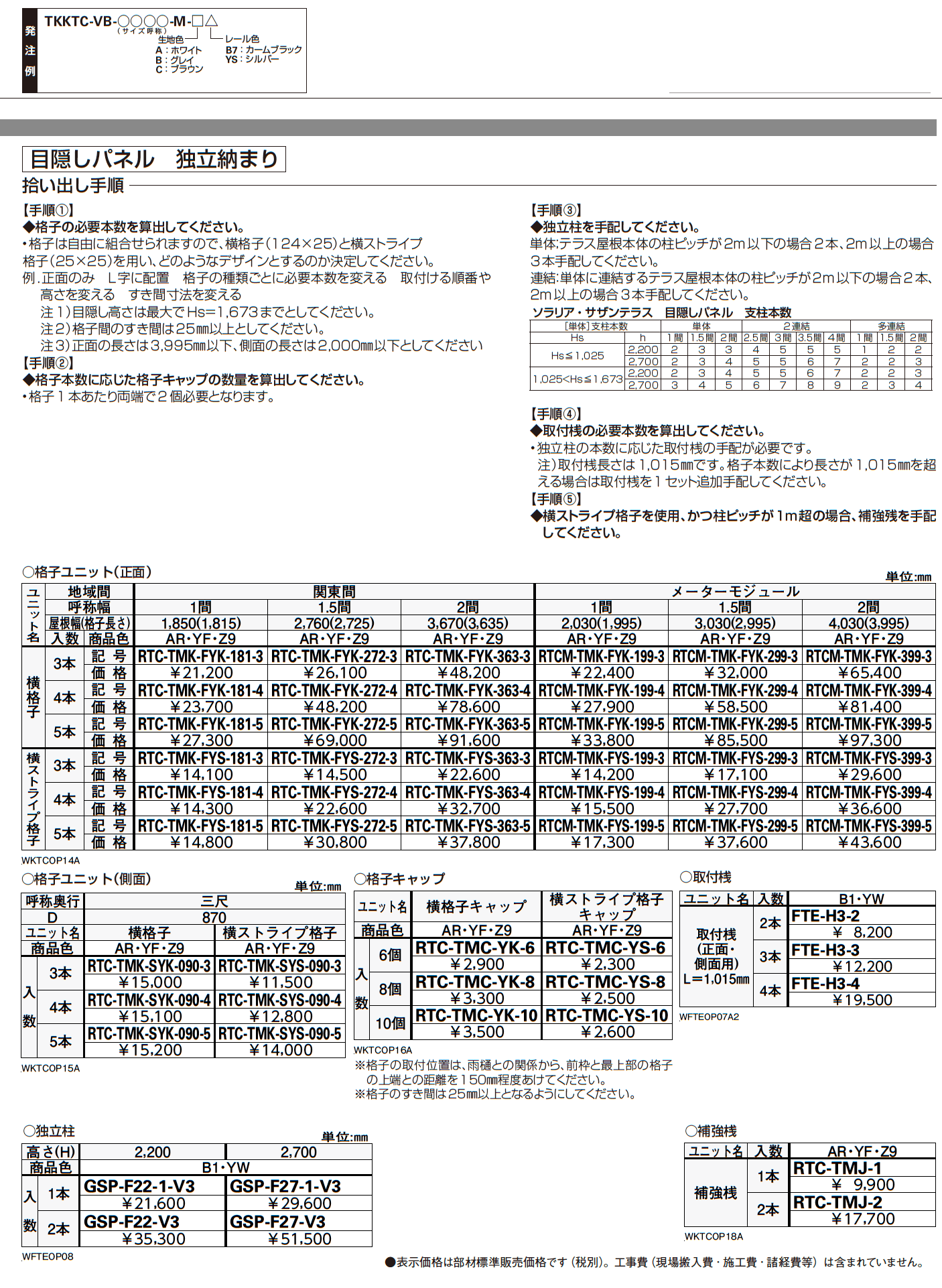 テラス屋根・バルコニー屋根専用　目隠しパネル【2023年版】_価格_2
