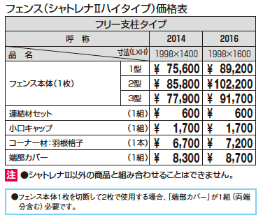 2段フリー支柱［60角支柱］シャトレナⅡ ハイタイプ【2023年版】_価格_2