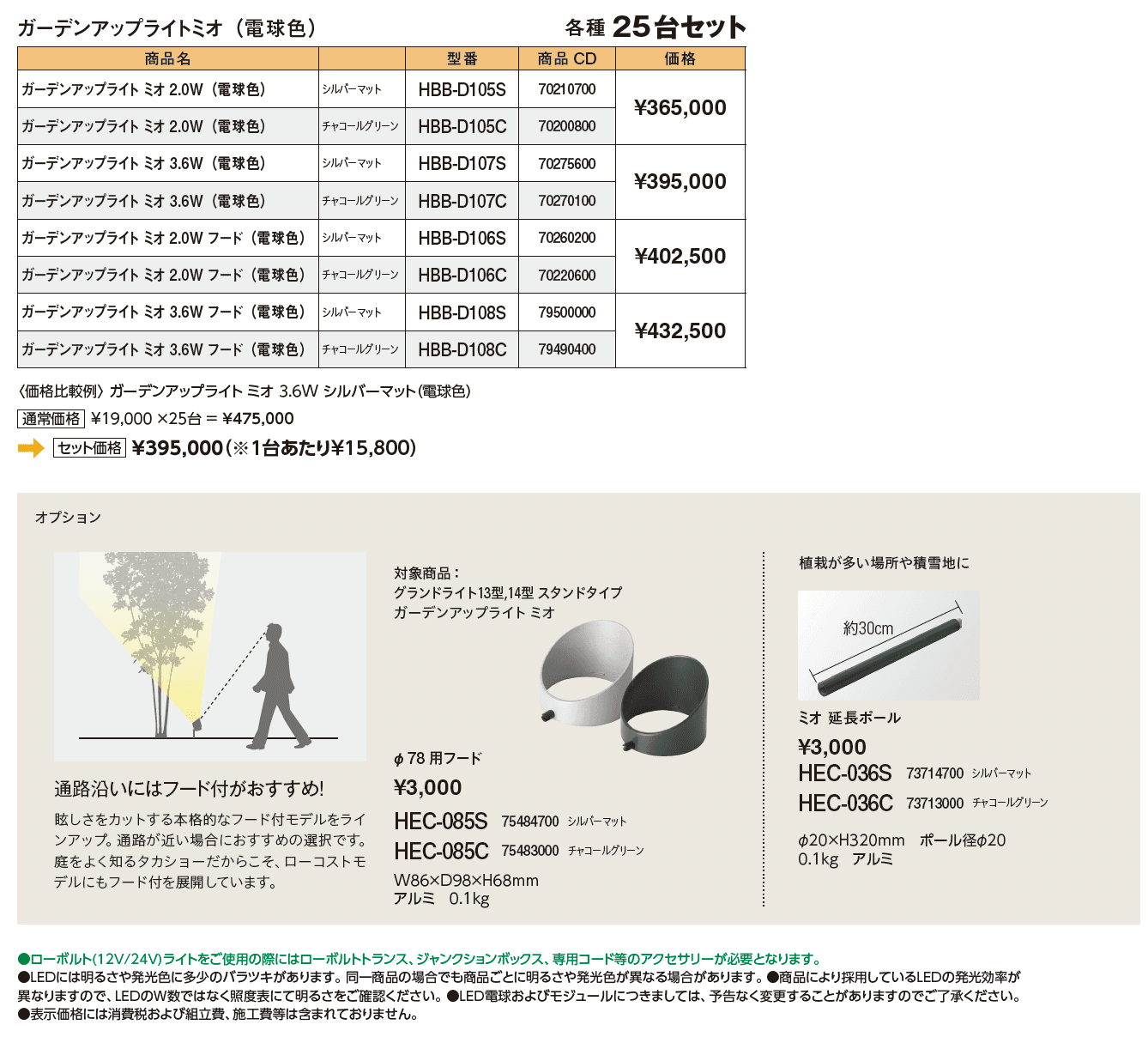 ガーデンアップライト ミオ_価格_2