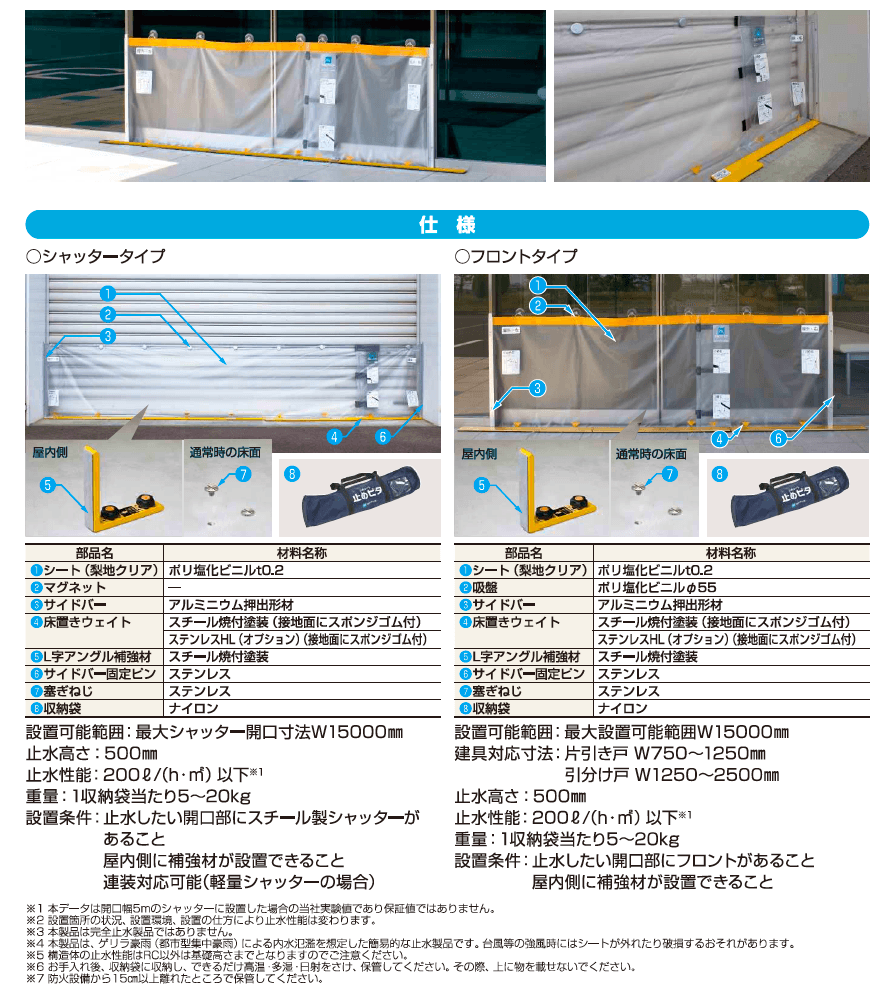 【紹介】簡易型止水シート 止めピタ(文化シャッター株式会社製)【2023年版】_商品特徴詳細_2