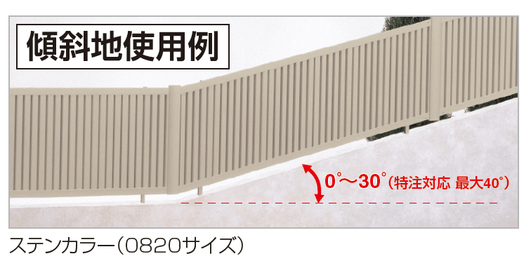 ルーバーフェンスK2型(傾斜地対応)【2023年版】4