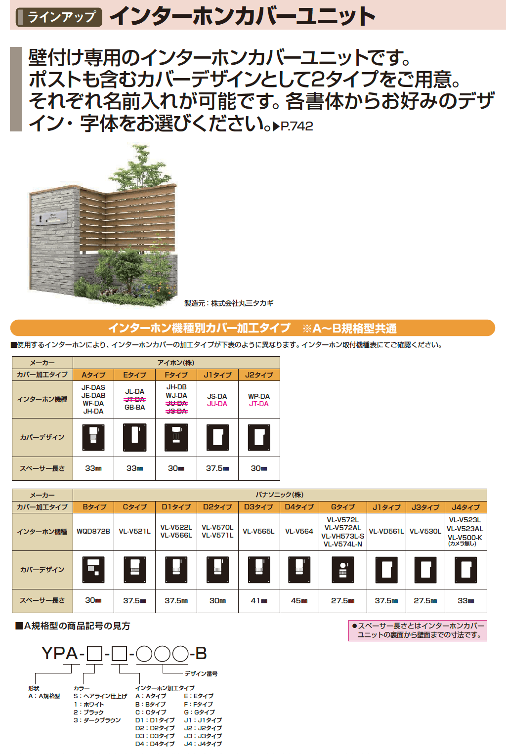 YKK AP インターホンカバーユニット(2023年版)1
