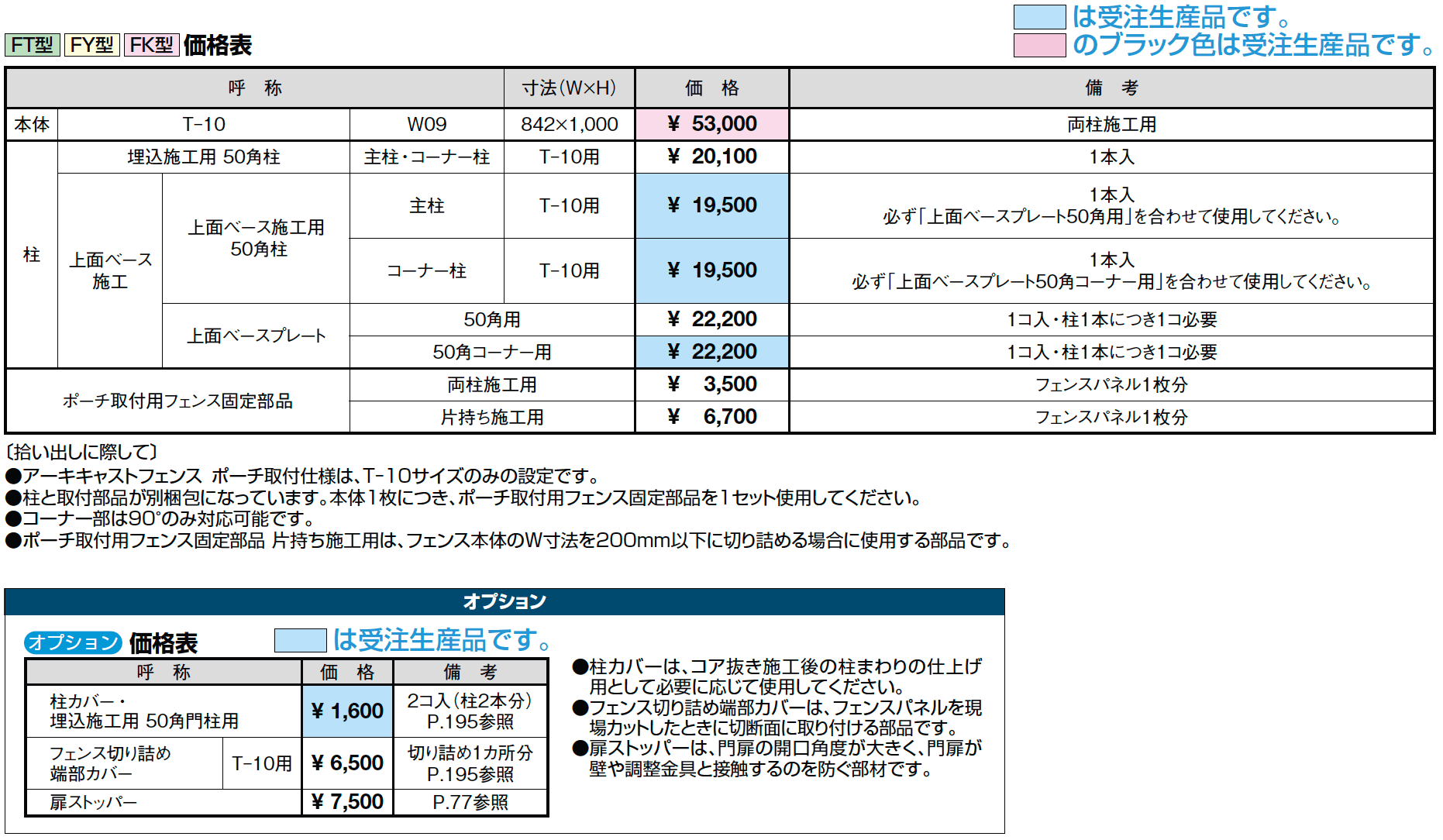 アーキキャストフェンス FT型_ポーチ取付仕様【2023年版】_価格_1