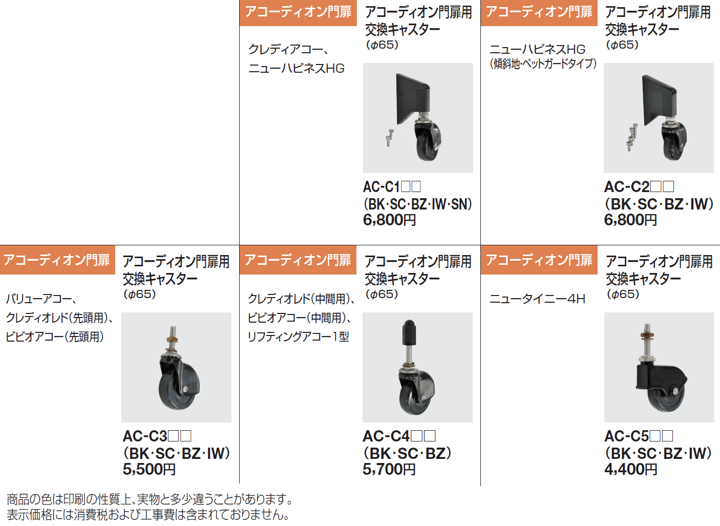 キャスター・車輪 アコーディオン門扉用_価格_1