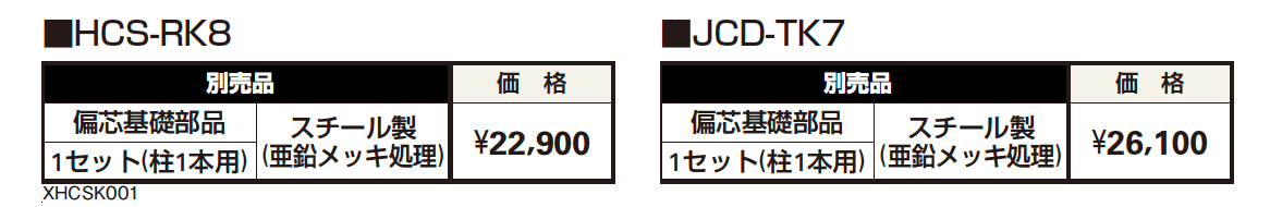 カーポート用偏芯基礎部品【2023年版】_価格_1