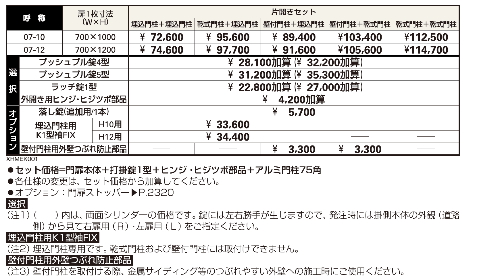 片開き専用 シンプレオ 門扉K1型【2023年版】_価格_1