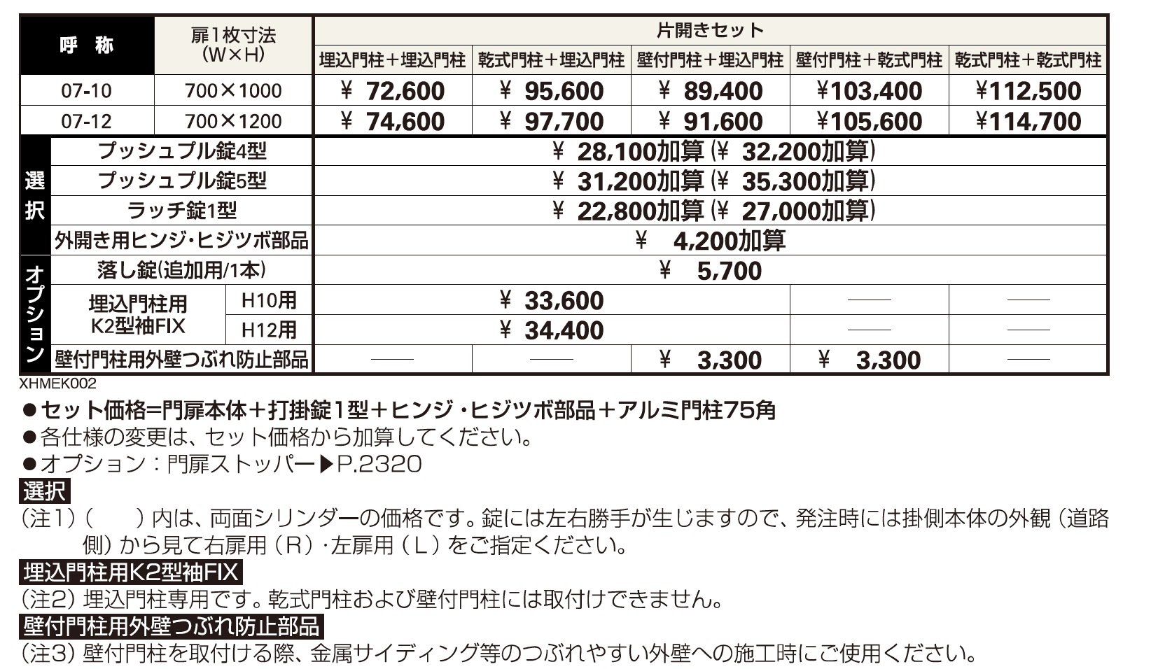 片開き専用 シンプレオ 門扉K2型【2023年版】_価格_1