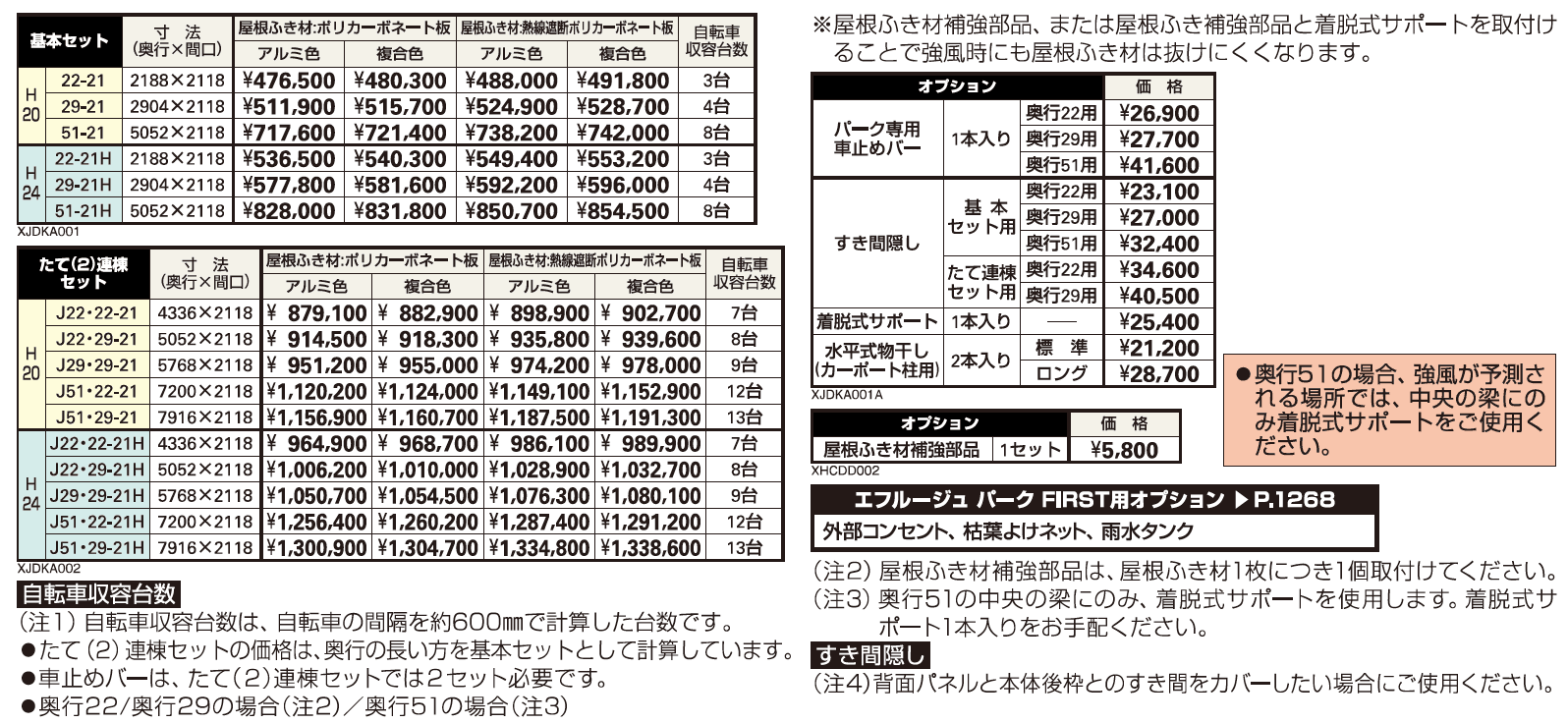 エフルージュ パーク FIRST 600タイプ 基本セット／たて(2)連棟セット【2023年版】_価格_1