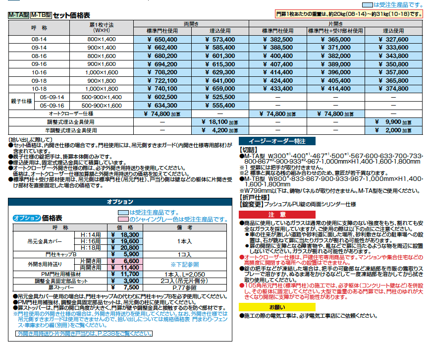 プレミエス門扉 M-TB型【2023年版】_価格_1