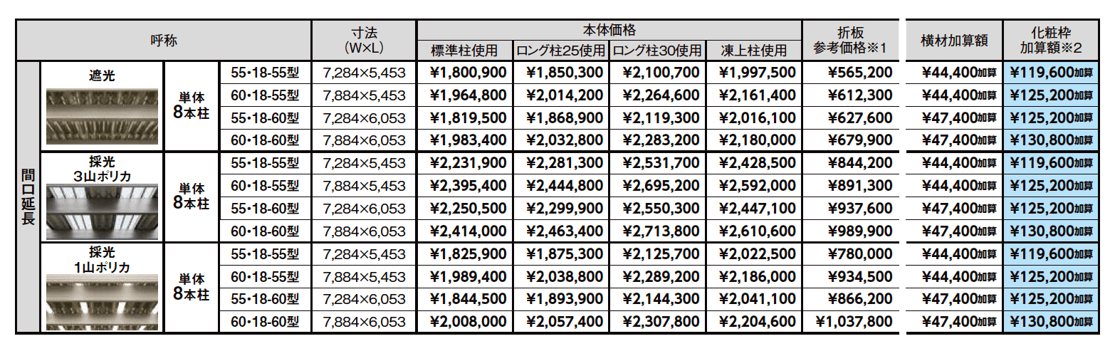カーポートST 6000タイプ 2台用 間口延長【2023年版】_価格_1