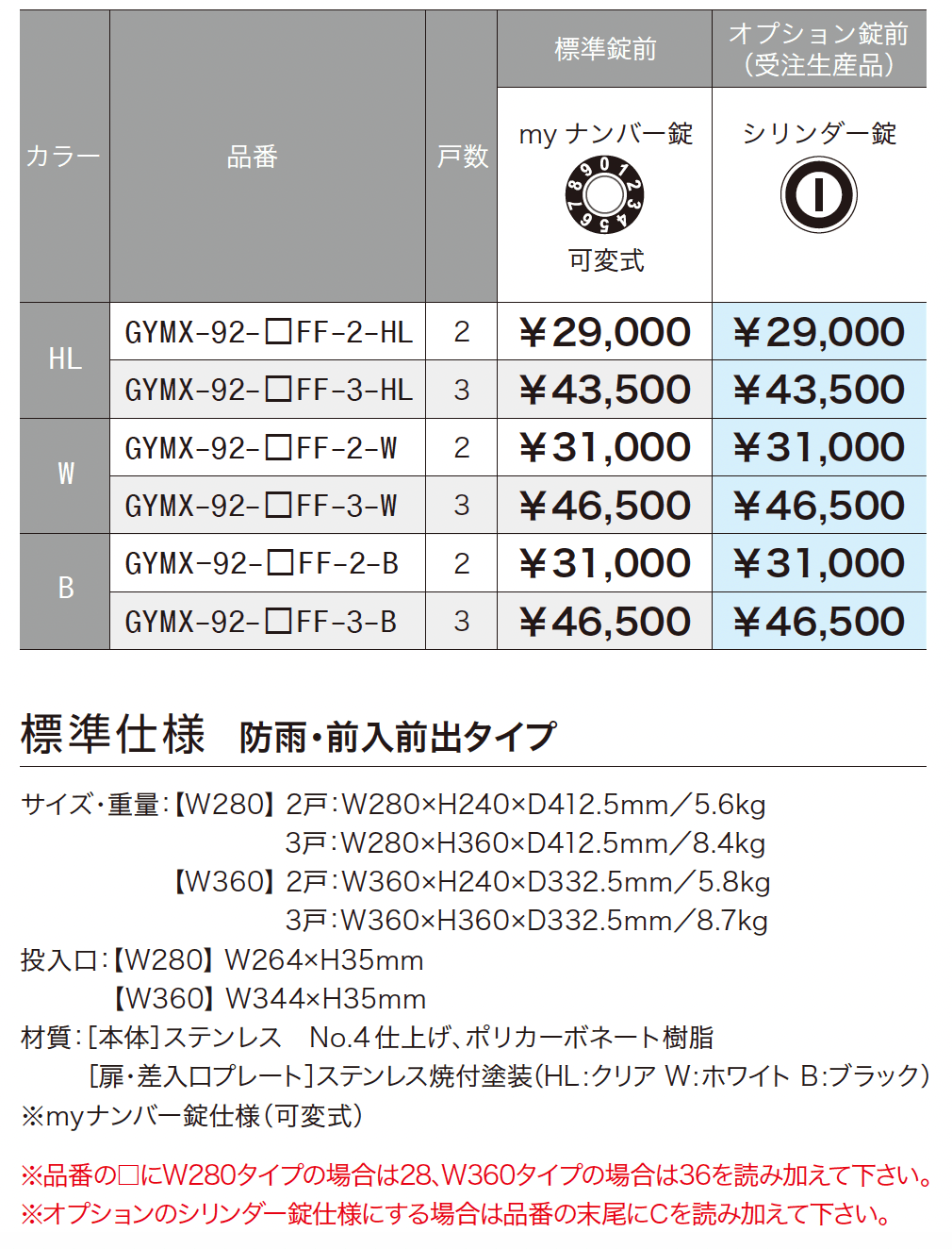 ゆとり集合ポスト MX-92-FF_価格_1