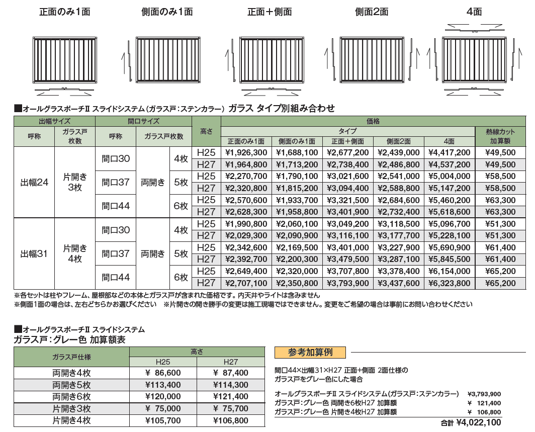 オールグラスポーチ®︎Ⅱ スライドシステム_価格_2